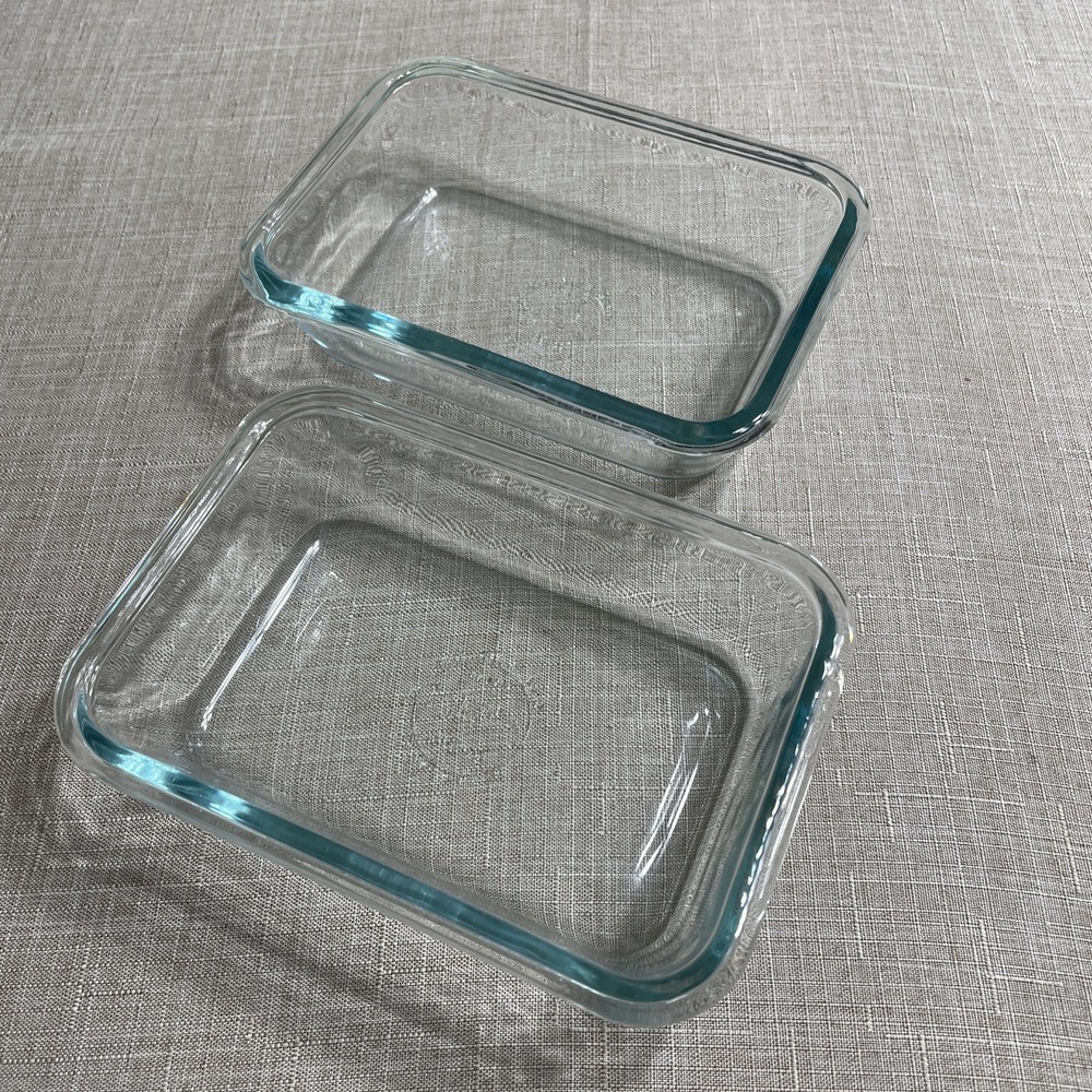 Pyrex 2 Cup Baking Dish Set of 2 Vintage Rectangular 2 Cups Glass Baking Dishes